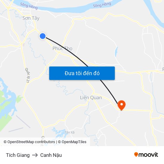 Tích Giang to Canh Nậu map