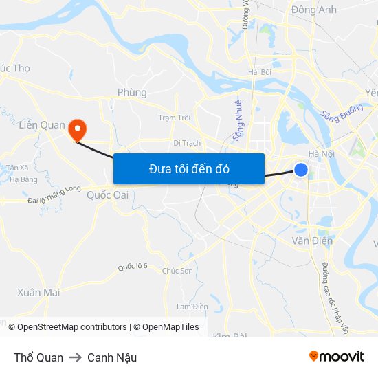 Thổ Quan to Canh Nậu map