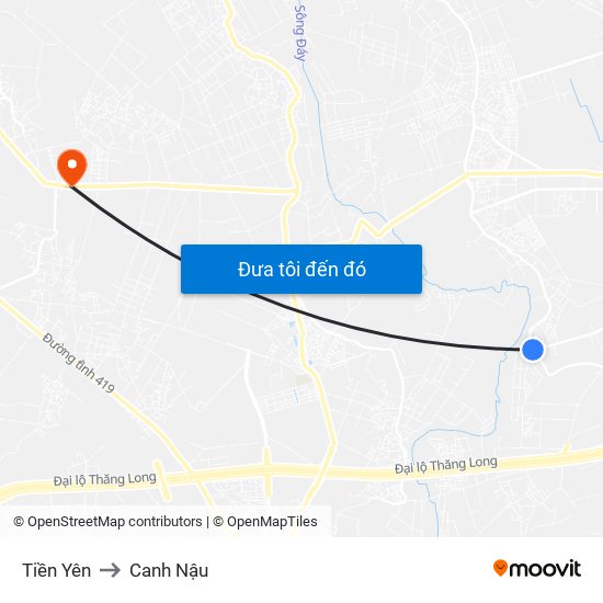 Tiền Yên to Canh Nậu map