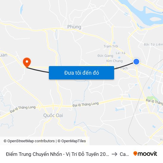 Điểm Trung Chuyển Nhổn - Vị Trí Đỗ Tuyến 20, 29, 32 (Chiều Sơn Tây - Hà Nội)- Đường 32 to Canh Nậu map