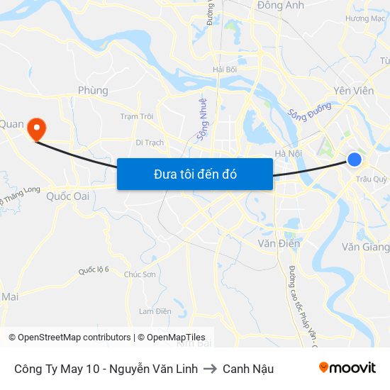 Công Ty May 10 - Nguyễn Văn Linh to Canh Nậu map