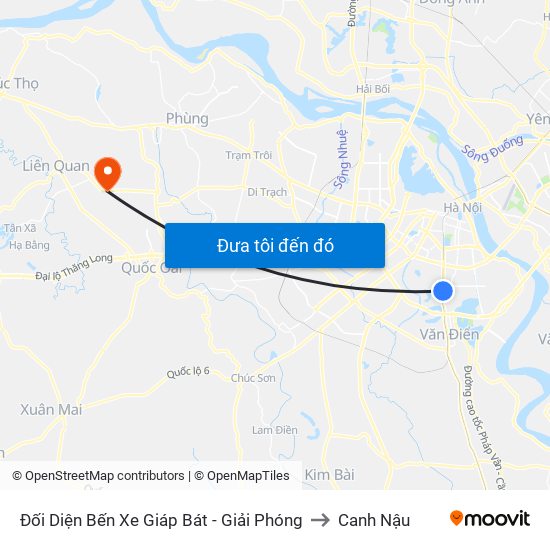 Đối Diện Bến Xe Giáp Bát - Giải Phóng to Canh Nậu map