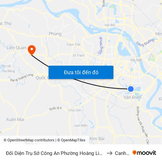 Đối Diện Trụ Sở Công An Phường Hoàng Liệt- 1277 Giải Phóng to Canh Nậu map