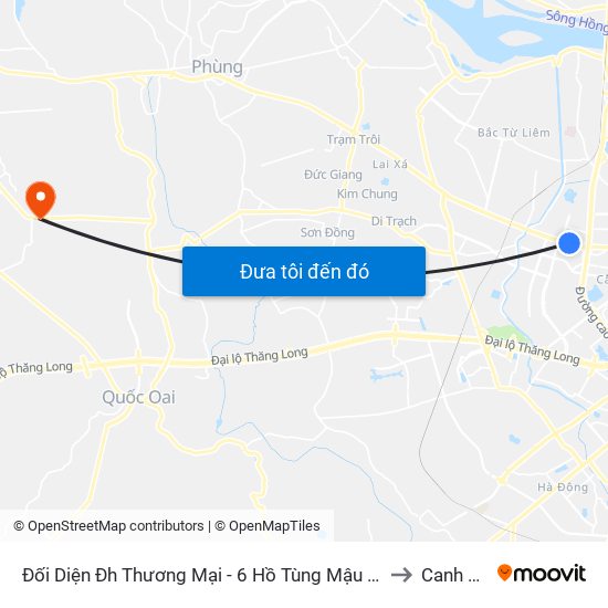 Đối Diện Đh Thương Mại - 6 Hồ Tùng Mậu (Cột Sau) to Canh Nậu map