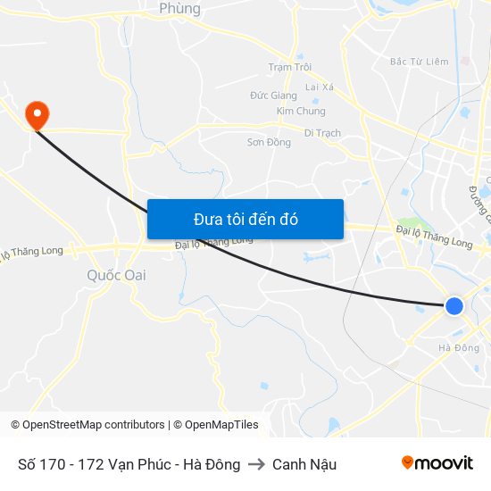 Số 170 - 172 Vạn Phúc - Hà Đông to Canh Nậu map