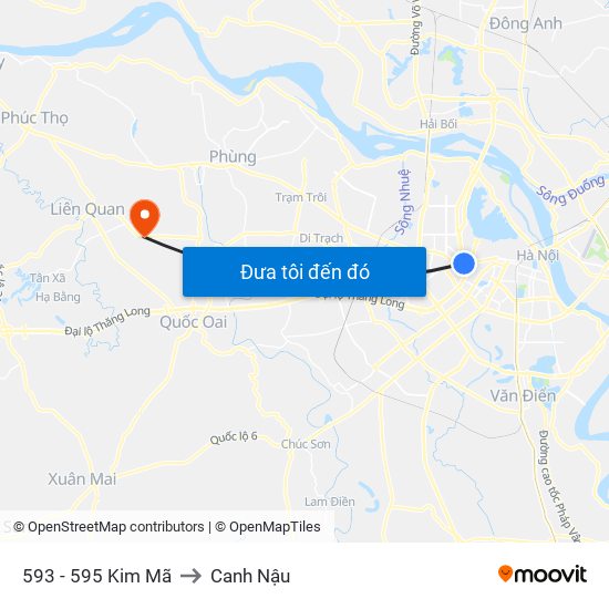 593 - 595 Kim Mã to Canh Nậu map
