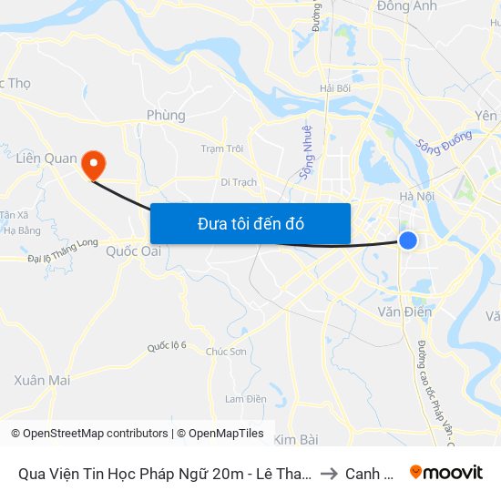 Qua Viện Tin Học Pháp Ngữ 20m - Lê Thanh Nghị to Canh Nậu map