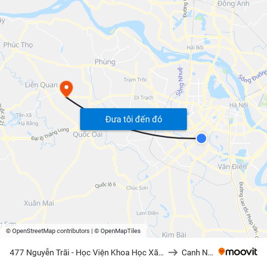 477 Nguyễn Trãi - Học Viện Khoa Học Xã Hội to Canh Nậu map