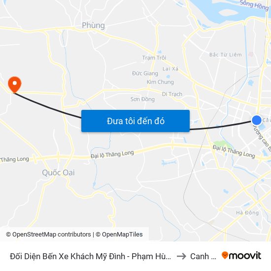 Đối Diện Bến Xe Khách Mỹ Đình - Phạm Hùng (Cột Trước) to Canh Nậu map