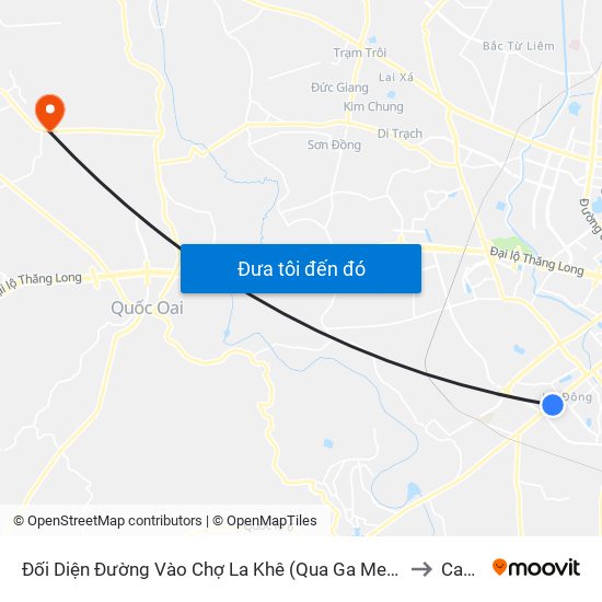 Đối Diện Đường Vào Chợ La Khê (Qua Ga Metro La Khê) - 405 Quang Trung (Hà Đông) to Canh Nậu map