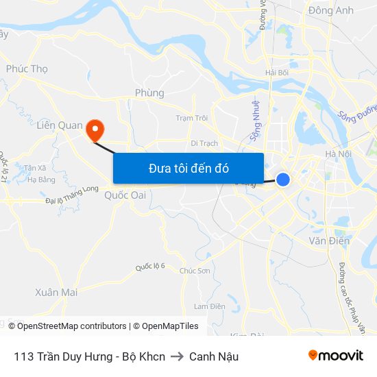 113 Trần Duy Hưng - Bộ Khcn to Canh Nậu map