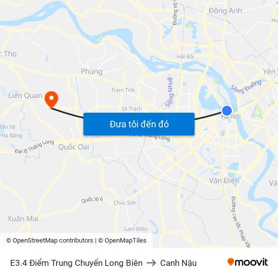 E3.4 Điểm Trung Chuyển Long Biên to Canh Nậu map