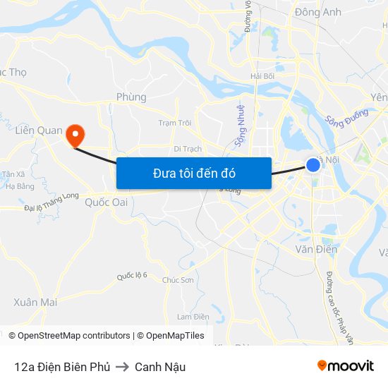 12a Điện Biên Phủ to Canh Nậu map