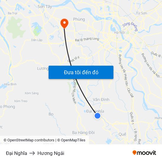 Đại Nghĩa to Hương Ngải map