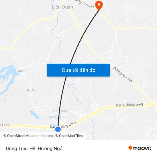 Đồng Trúc to Hương Ngải map