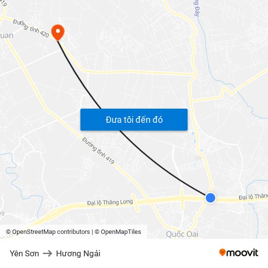 Yên Sơn to Hương Ngải map