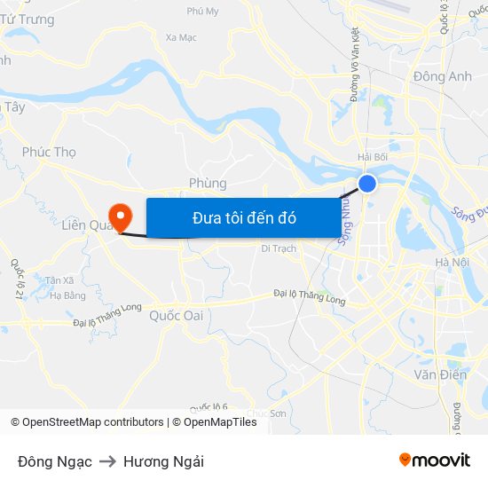 Đông Ngạc to Hương Ngải map