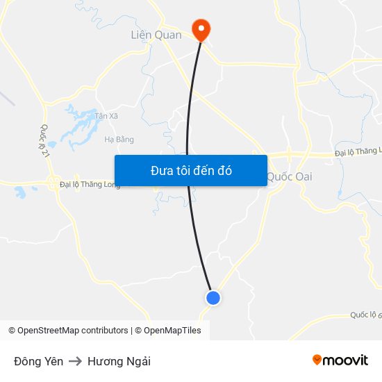 Đông Yên to Hương Ngải map