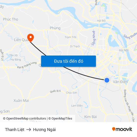 Thanh Liệt to Hương Ngải map