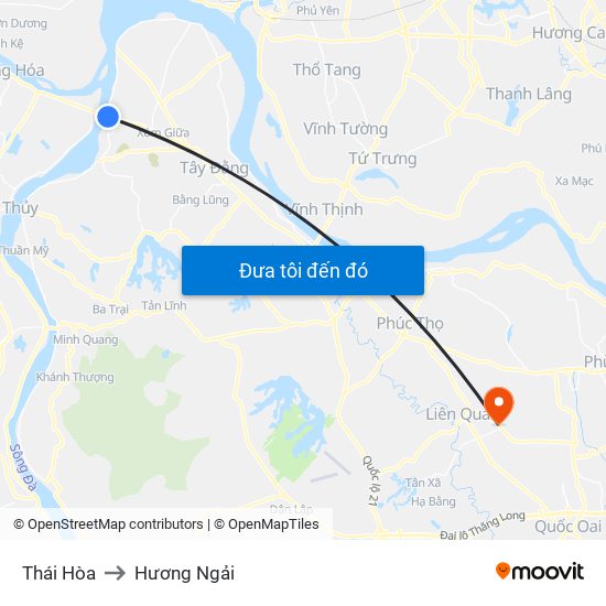 Thái Hòa to Hương Ngải map