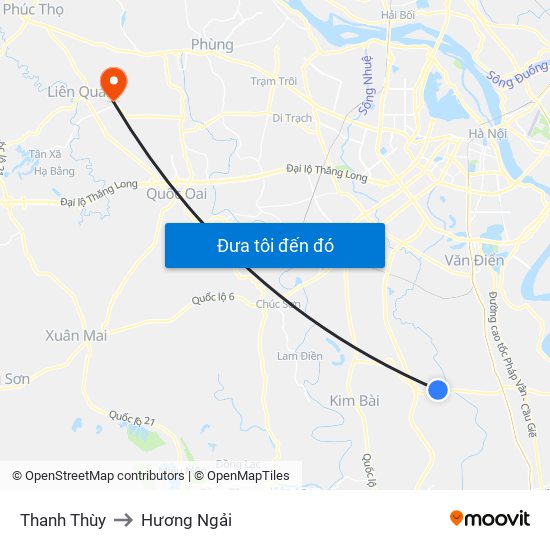 Thanh Thùy to Hương Ngải map