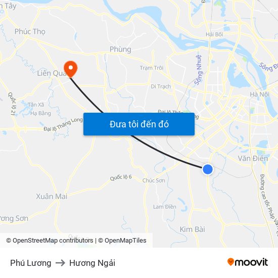 Phú Lương to Hương Ngải map