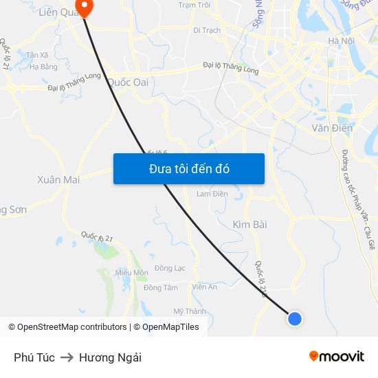 Phú Túc to Hương Ngải map