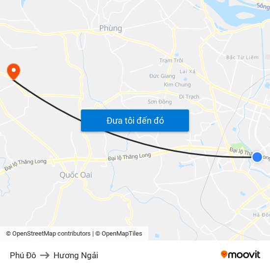 Phú Đô to Hương Ngải map