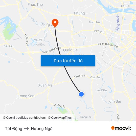 Tốt Động to Hương Ngải map