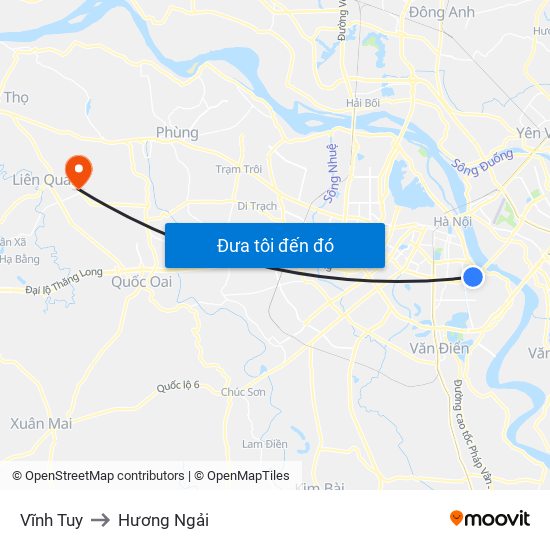 Vĩnh Tuy to Hương Ngải map