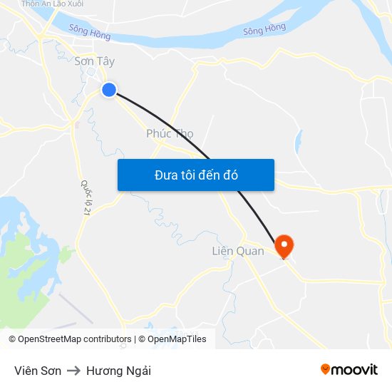 Viên Sơn to Hương Ngải map