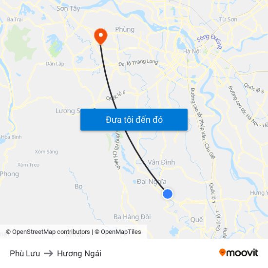 Phù Lưu to Hương Ngải map