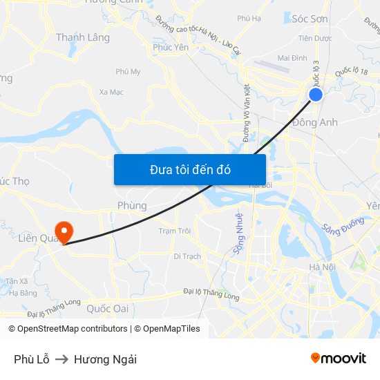 Phù Lỗ to Hương Ngải map