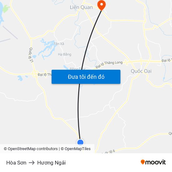 Hòa Sơn to Hương Ngải map