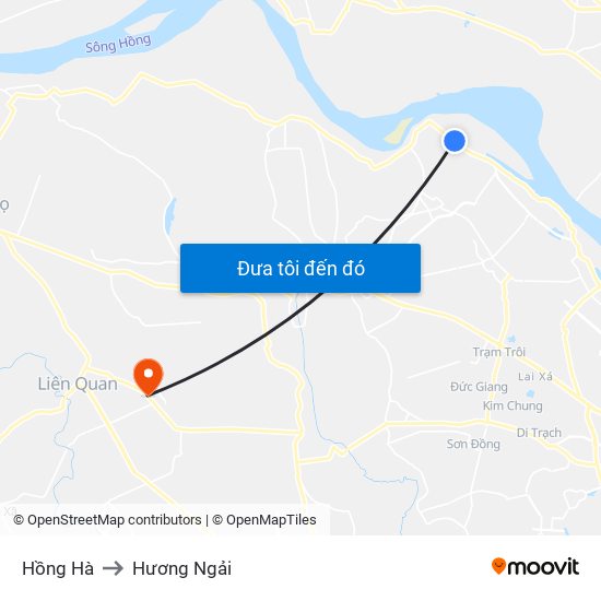 Hồng Hà to Hương Ngải map