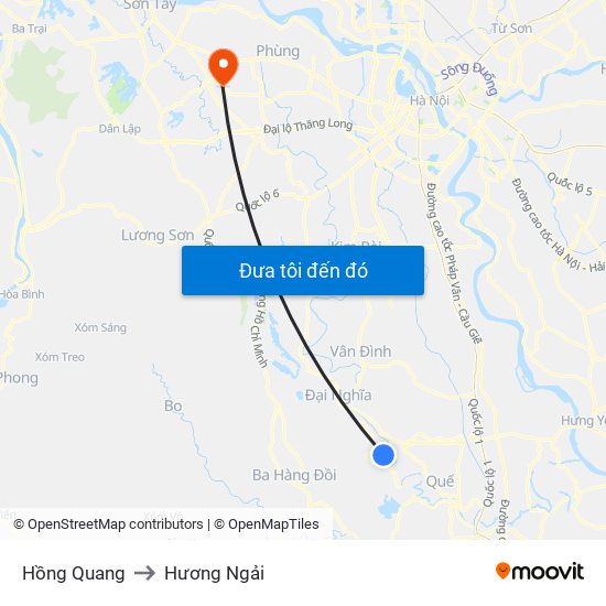 Hồng Quang to Hương Ngải map