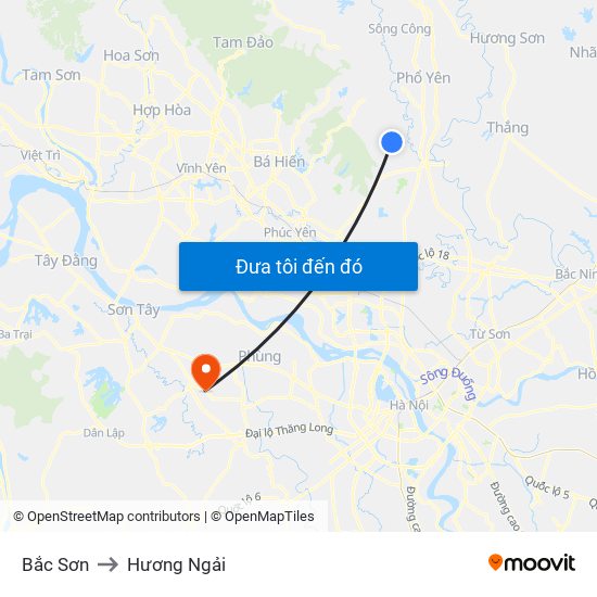 Bắc Sơn to Hương Ngải map