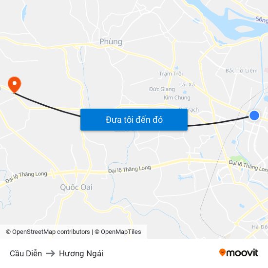 Cầu Diễn to Hương Ngải map