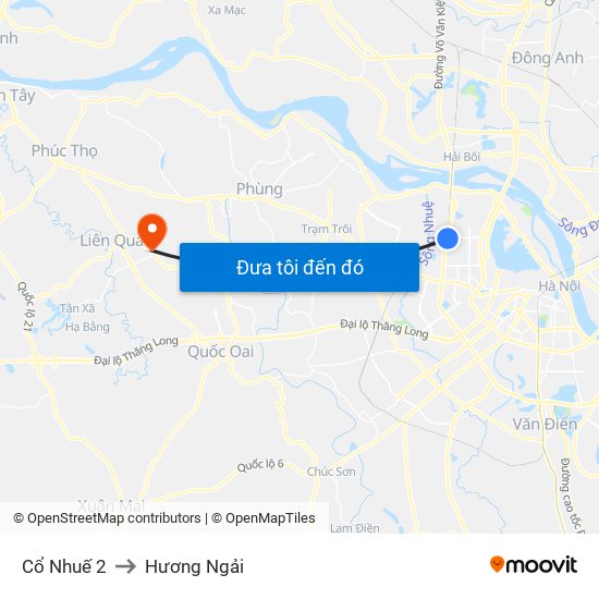 Cổ Nhuế 2 to Hương Ngải map