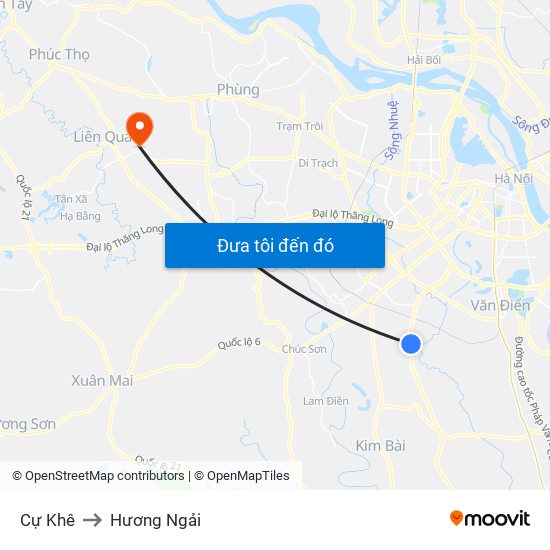 Cự Khê to Hương Ngải map