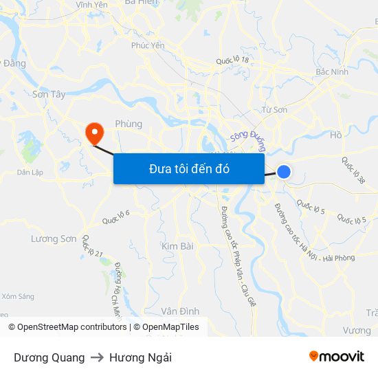 Dương Quang to Hương Ngải map