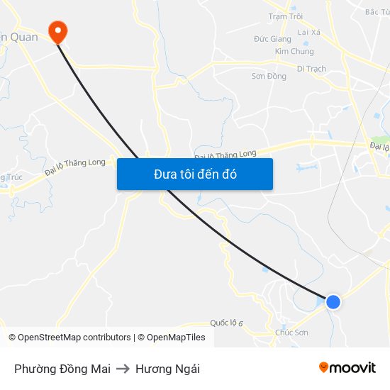 Phường Đồng Mai to Hương Ngải map