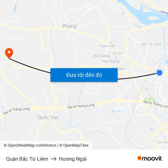 Quận Bắc Từ Liêm to Hương Ngải map