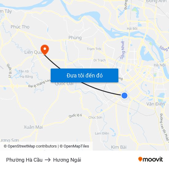 Phường Hà Cầu to Hương Ngải map