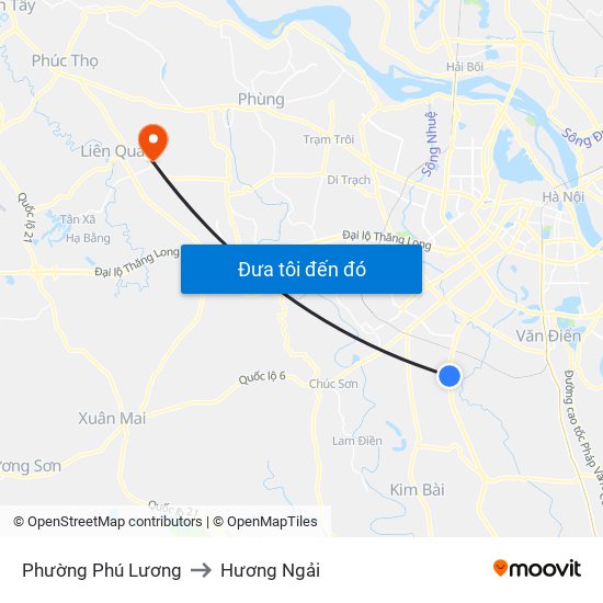 Phường Phú Lương to Hương Ngải map