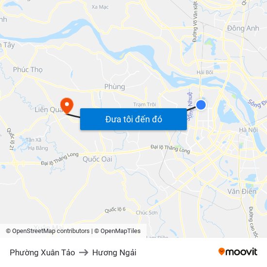 Phường Xuân Tảo to Hương Ngải map