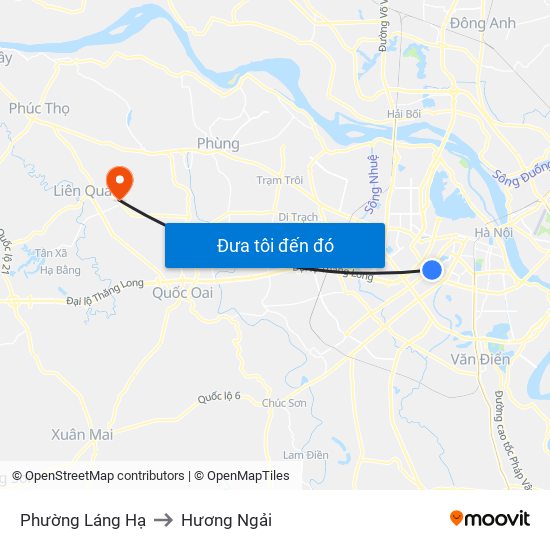 Phường Láng Hạ to Hương Ngải map