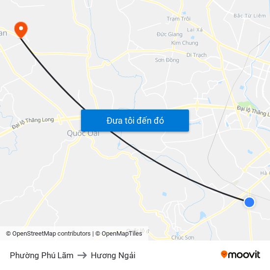 Phường Phú Lãm to Hương Ngải map
