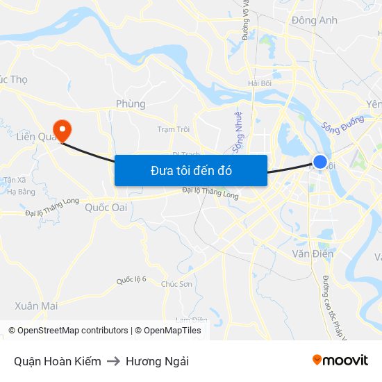 Quận Hoàn Kiếm to Hương Ngải map