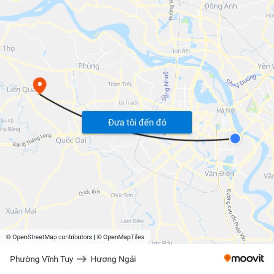 Phường Vĩnh Tuy to Hương Ngải map